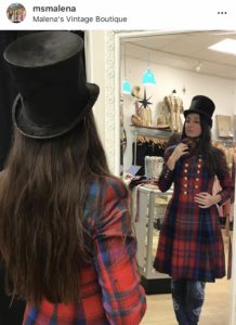 Combine an antique beaver top hat and a 70s plaid princess coat and you are a Ring Leader!
