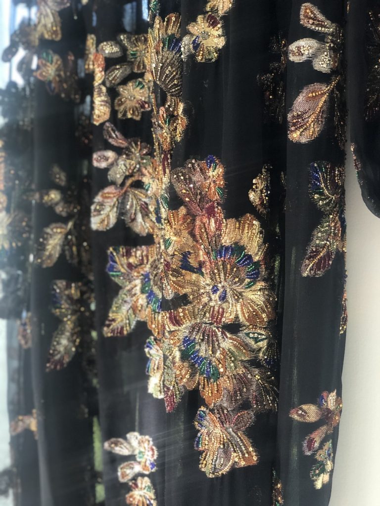 Details on Laura Dern's Saint Laurent gown.
